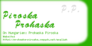 piroska prohaska business card